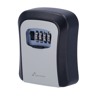 Caixa de segurança com combinação 4 dígitos cinza e preta NIVIAN