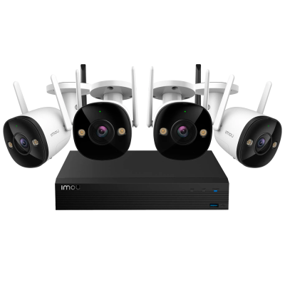 Câmara de segurança branca com lente preta e base preta IMOU