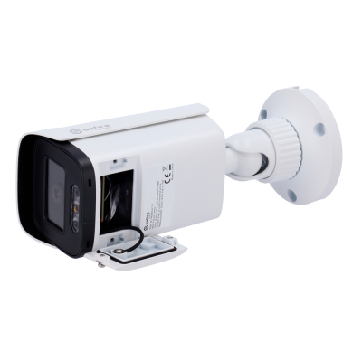 Câmara de vigilância branca com suporte de montagem