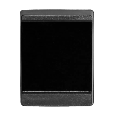 Cartucho de filme fotográfico preto e cinza com superfície brilhante preta