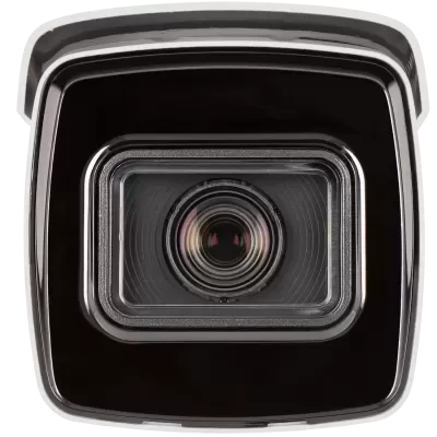 Lente de câmara de videovigilância preta com acabamento brilhante
