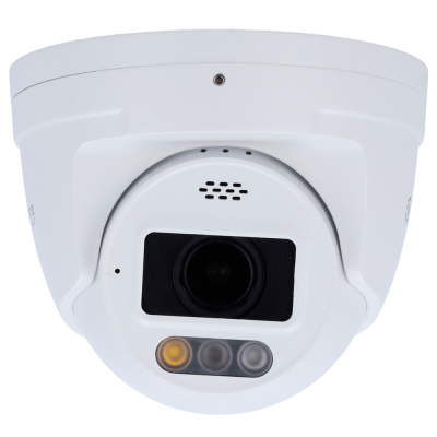 Câmara de segurança de teto branca com lente preta