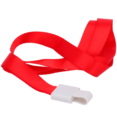 Cinta vermelha com fivela branca de plástico