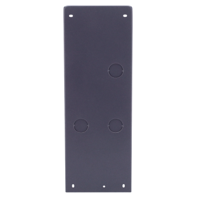 Painel metálico cinzento escuro com círculos e furos