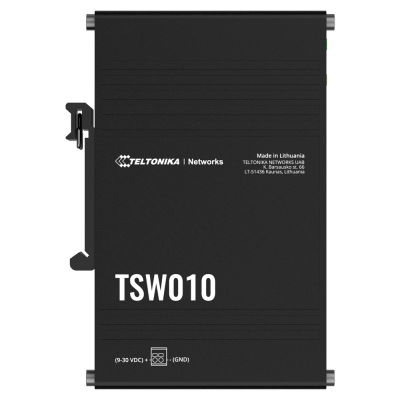Dispositivo Teltonika Networks TSW010 preto com texto branco