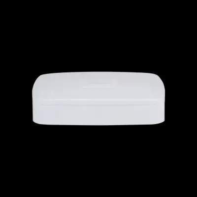 Espátula branca de plástico com forma rectangular