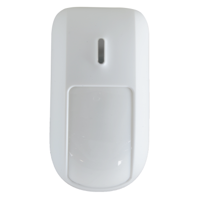 Sensor de movimento branco retangular com cantos arredondados