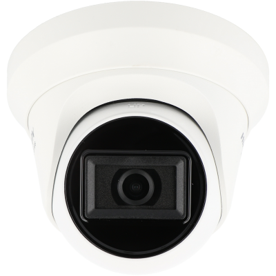 Câmara de videovigilância domo branca com lente preta centrada