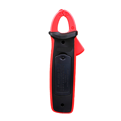 Alicate de pressão para eletricista vermelho e preto com texto de aviso.