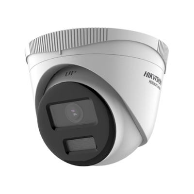 Câmara de vigilância Hikvision branca e preta com design moderno