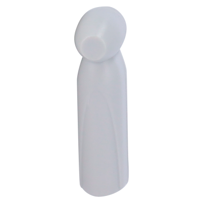 Colher medidora plástica branca com superfície lisa