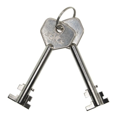 Duas chaves metálicas prateadas com anel