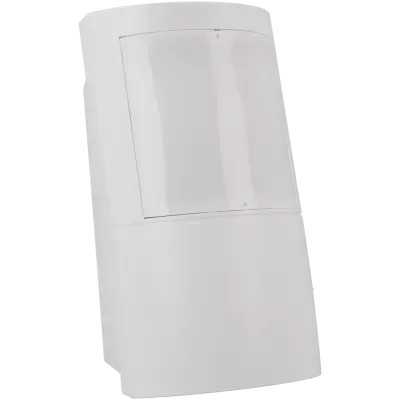 Dispositivo eletrónico branco com superfície lisa frontal.