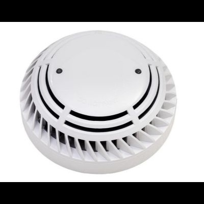 Detector de fumo branco redondo com grelhas laterais