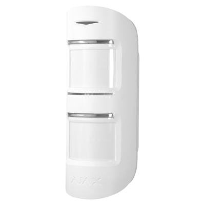 Sensor de movimento branco da Ajax com visor transparente