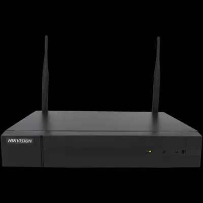 Receptor Wifi preto com duas antenas e luzes LED