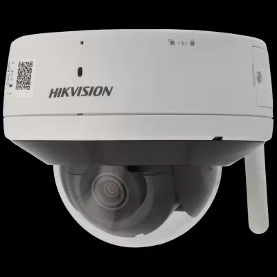 Câmara de vigilância Hikvision com cúpula transparente e antena branca