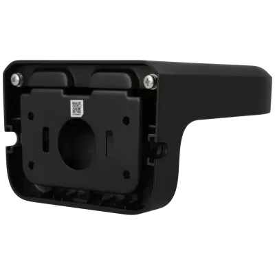 Suporte de parede preto para montagem com código QR