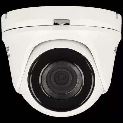 Câmara de vigilância domo branca com lente preta
