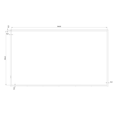 Desenho técnico de mesa retangular com dimensões em centimetros