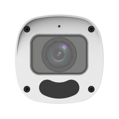 Câmara de segurança branca com lente circular central