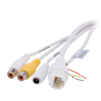 Cabos com conectores RCA, conector de energia e RJ45