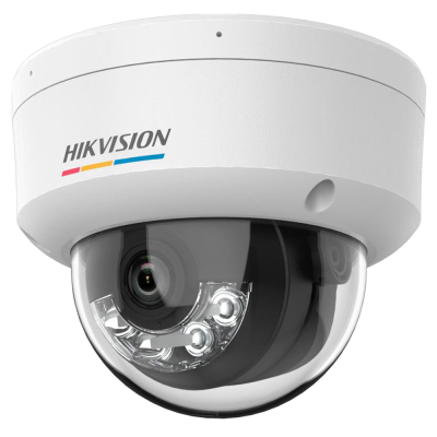 Câmara de segurança dome branca e preta da HIKVISION