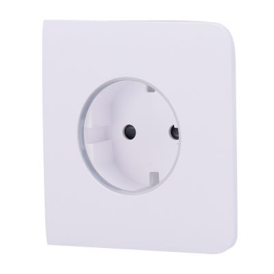 tomada elétrica branca quadrada com cantos arredondados