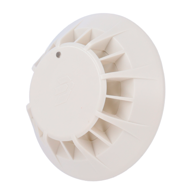 detetor de fumo branco circular com aberturas radiais