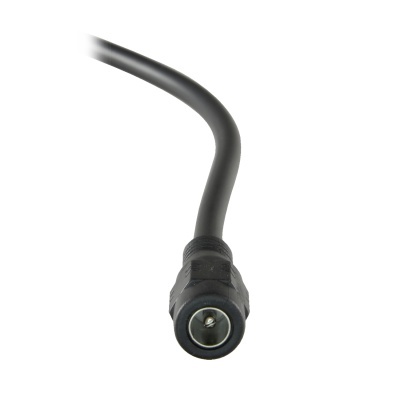 Cabo preto com conector circular metálico ponta fêmea