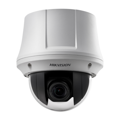 Câmara de vigilância Hikvision branca com lente preta em cúpula
