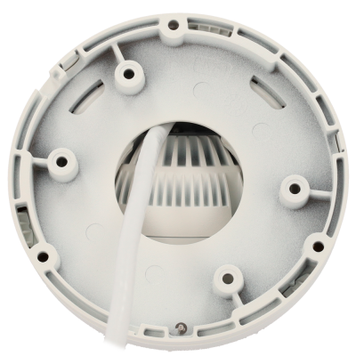 Base redonda branca em plástico com cabo branco passando no centro