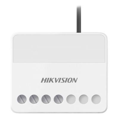 Dispositivo branco HIKVISION com parafusos e cabo preto