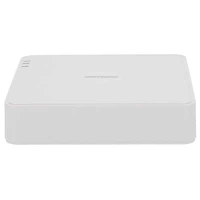 Aparelho electrónico branco retangular com logo Hikvision no centro