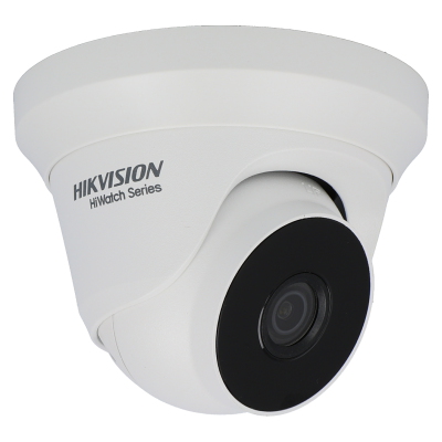 Câmara de vigilância branca HIKVISION HiWatch Series em fundo neutro