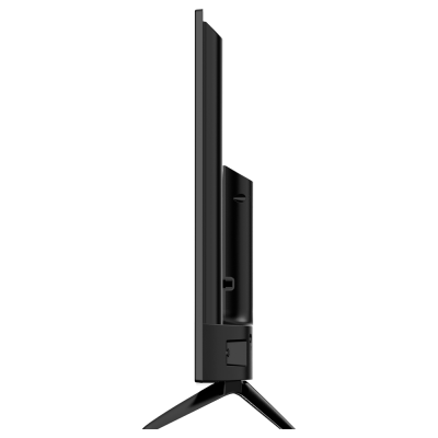 Televisor preto de perfil muito fino com base em V