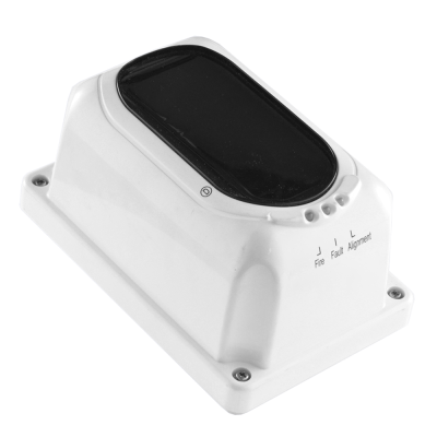 Sensor branco com visor preto e indicadores de luz