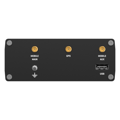 Painel com conectores MOBILE MAIN, GPS, MOBILE AUX e porta USB