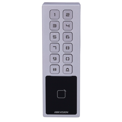 Dispositivo HIKVISION de acesso com teclado numérico e área preta