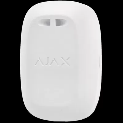 Dispositivo branco com o logo AJAX embutido e duas aberturas no topo