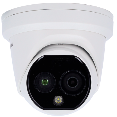 Câmara de vigilância branca domo com lente dupla e luz LED