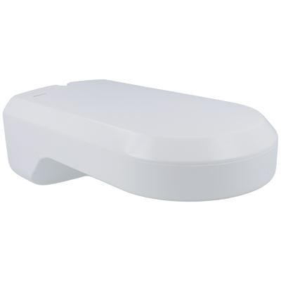 Caixa retangular branca de plástico com tampa lisa