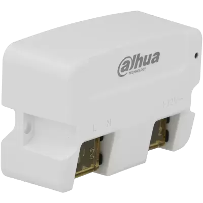 Dispositivo eletrónico branco Dahua Technology com conectores dourados