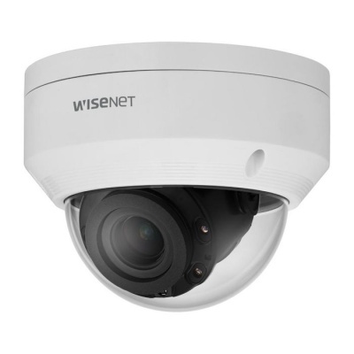 Câmara de vigilância domo WISENET branca com cúpula transparente