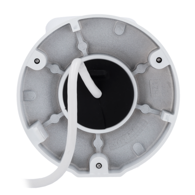 Base redonda de aparelho com cabo branco e parafusos visíveis