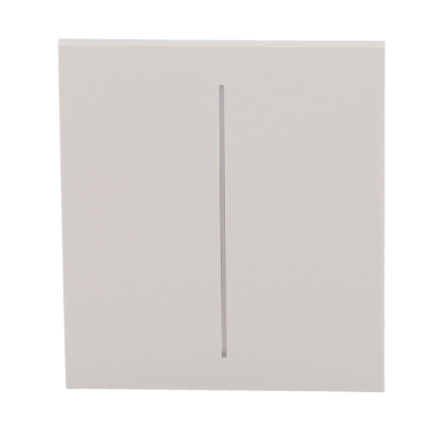 Interruptor de parede branco com linha vertical cinza