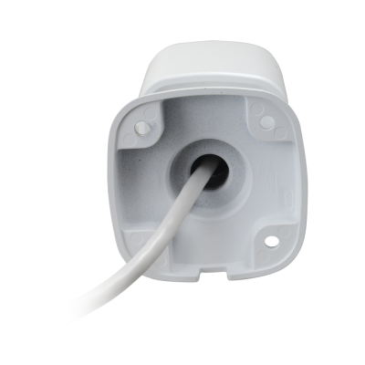 Base ou suporte quadrado branco com cabo elétrico saindo do centro.