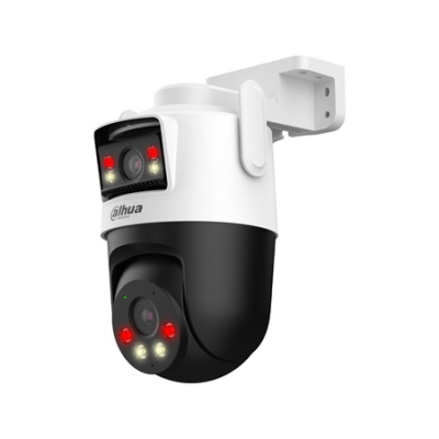 Câmara de vigilância Dahua preta e branca com LEDs