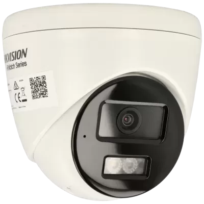 Câmara de vigilância branca e preta HIKVISION HiWatch com lente e sensores