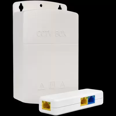 Caixa de CCTV branca com dispositivo Ethernet